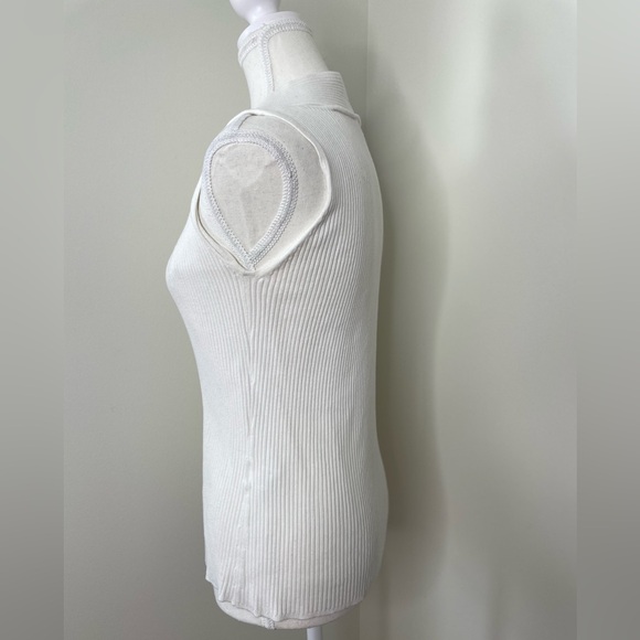 Planet Ribbed Button Front Cross Strap Sweater Tank Top M - Picture 6 of 14